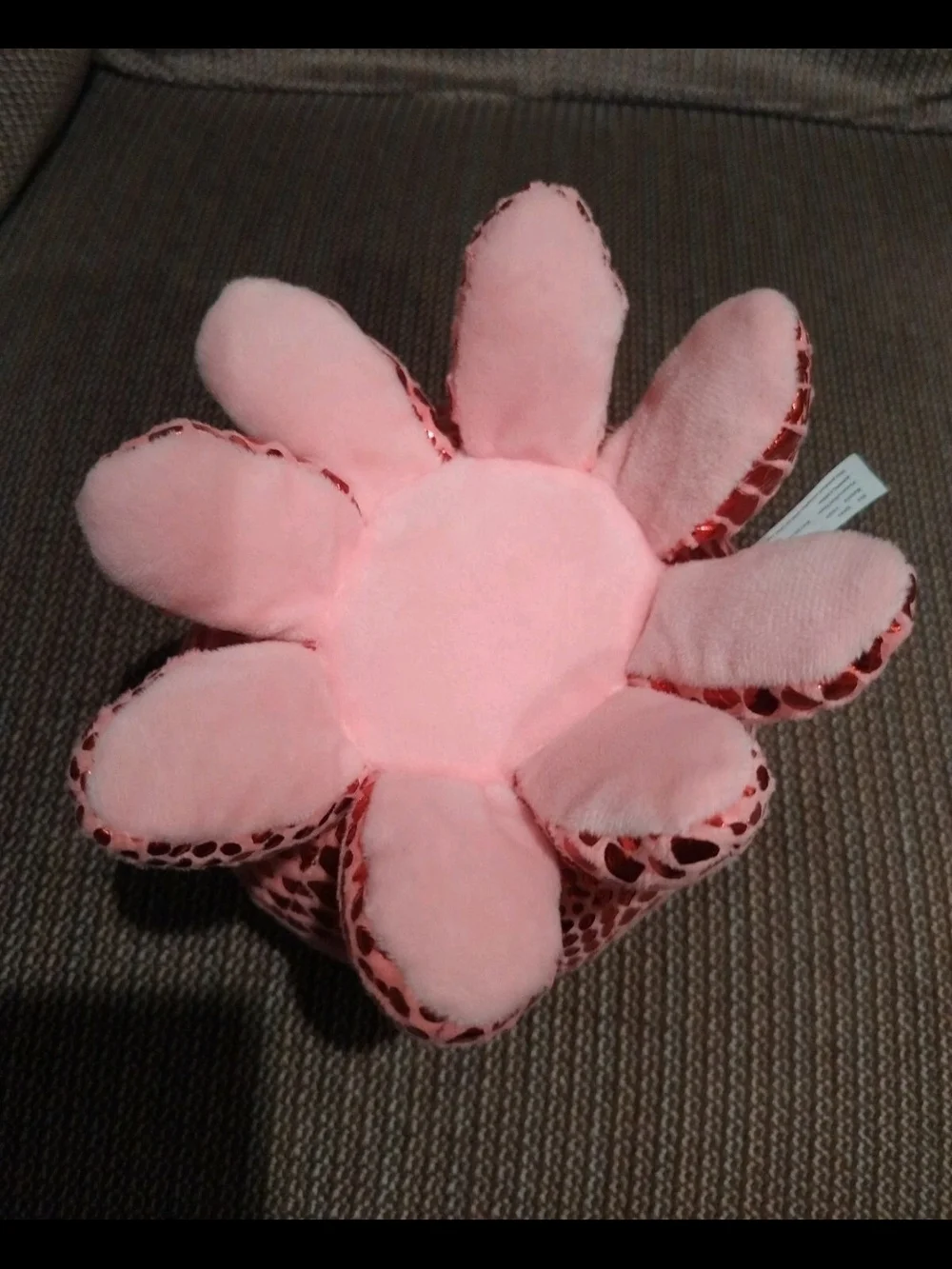 Kellytoy Plush Red Pink Octopus Stuffed Toy - Soft Sequin Pattern